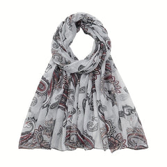 Paisley Print Voile Scarf Light Shawl Windproof Head Wrap Women