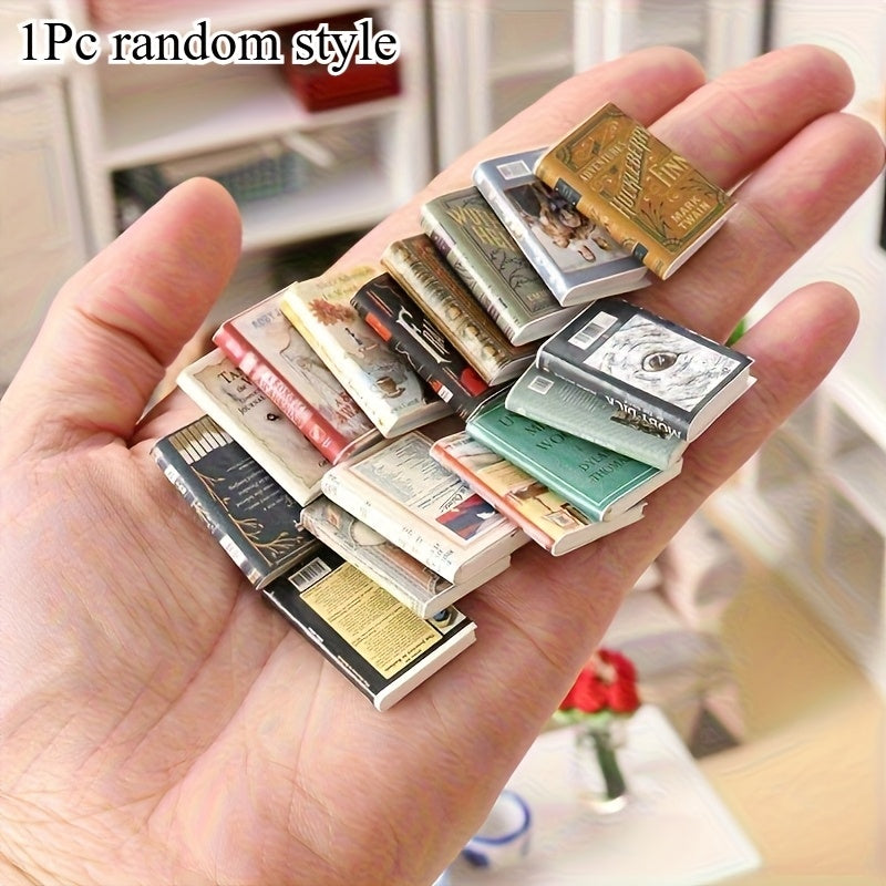Micro House Library Bedroom Decor DIY Miniature English Books for 1 12 Dollh