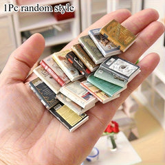 Micro House Library Bedroom Decor DIY Miniature English Books for 1 12 Dollh