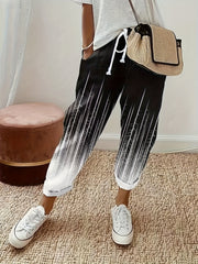  Ombre Stripe Print Drawstring Pants