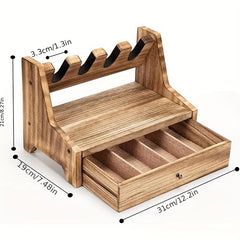 Wood Rack with Drawer for Storing Accessories