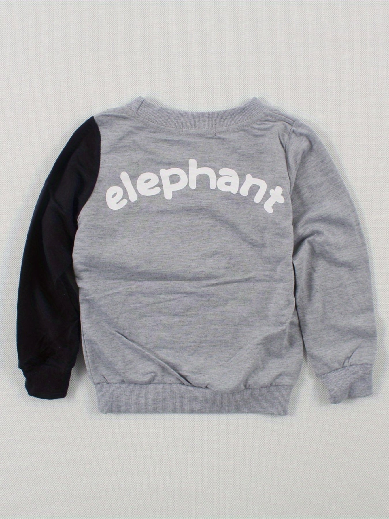 Boys Elephant Graphic Crew Neck Sweatshirt Pullover
