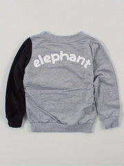 Boys Elephant Graphic Crew Neck Sweatshirt Pullover