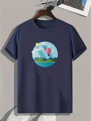 Scenery Print Men's Graphic T-shirt for Summer