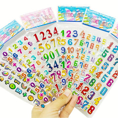 12 Sheets 3D Waterproof Cartoon Stickers for Kids Toddlers Boys Girls