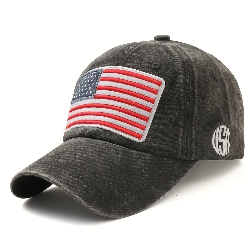 Men's Flag Embroidered Cotton Baseball Cap