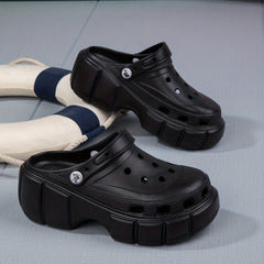 Women's Platform Chunky Clogs Closed Toe Hollow Out Sandals