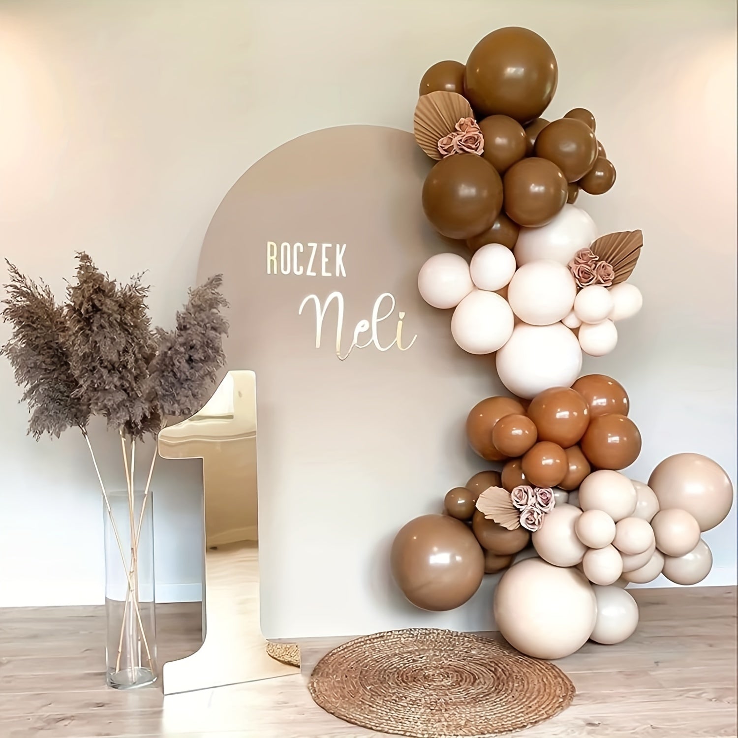 87pcs Brown Balloons in Various Sizes for Garland Arch Coffee Latex Balloon