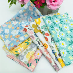 8pcs Yellow Cotton High Bed Sheet Fabric Doll Clothes DIY