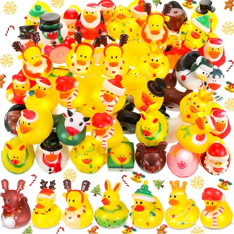 24pcs Christmas Advent Calendar Animals Toy Rubber Ducks Christmas Countdown