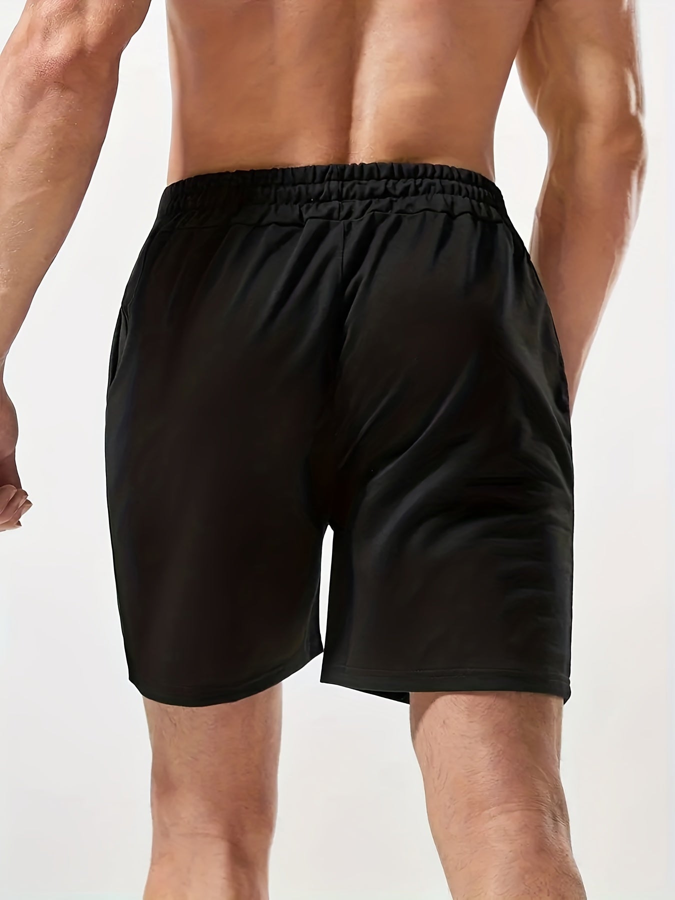 Smile Face Print Men's Comfy Shorts Summer Drawstring Casual Loose Shorts