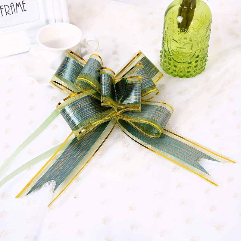 10pcs Drawstring Ribbon Bows for Gifts, Weddings, Christmas