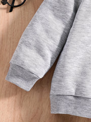 Bear Print Baby Boys Hooded Sweatshirt