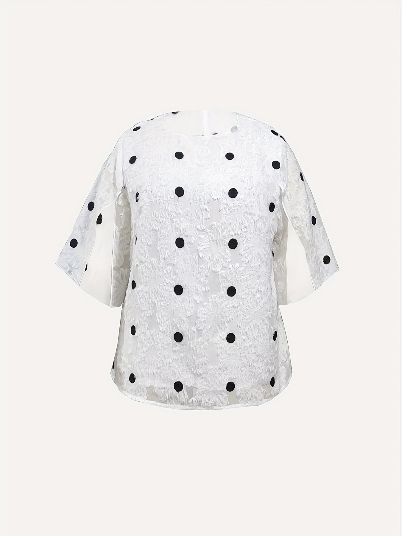  Floral Pattern Split Sleeve Top