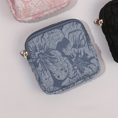 Rose Embossed Powder Makeup Bag Large Capacity Portable Clutch Bag