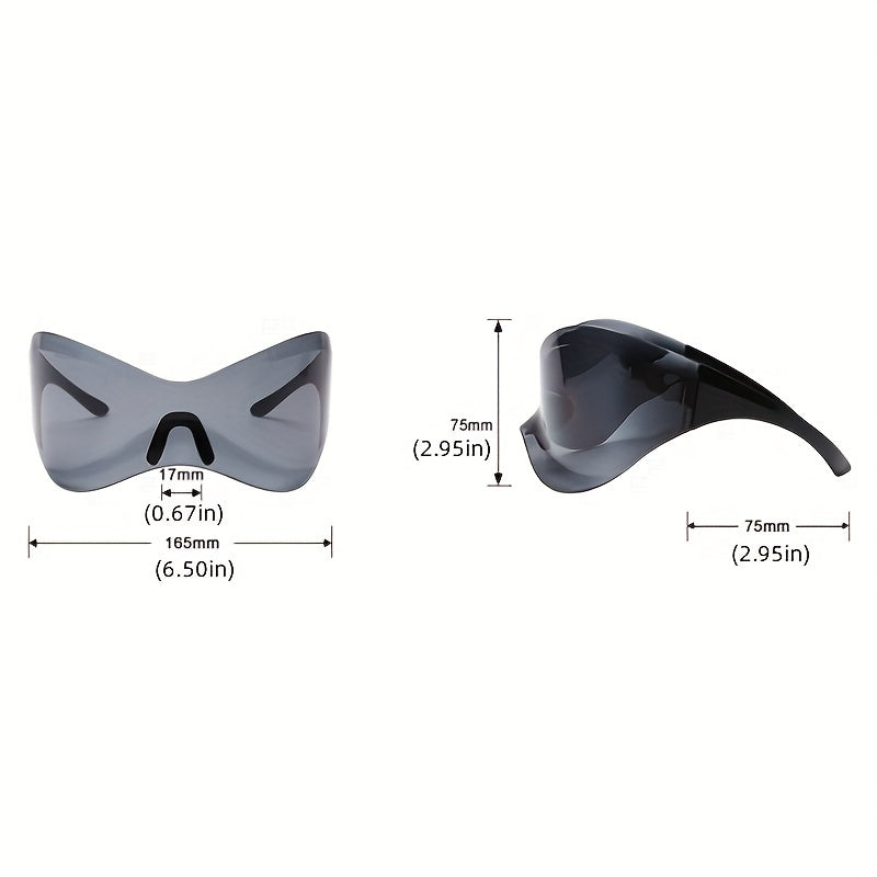 Oversized Rimless Y2K Cyberpunk Sunglasses
