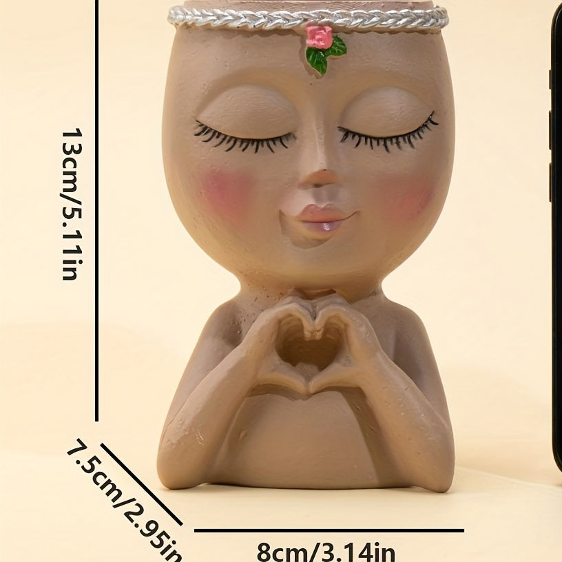 Face Flower Pot Decoration Ornament Indoor Outdoor Home