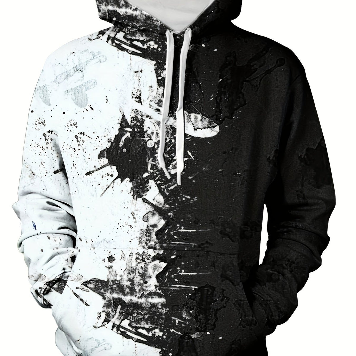 Men's Casual Block Pullover Hoodie with Kangaroo Pocket