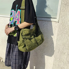 Casual Solid Crossbody Bag Hobo Bag With Pockets