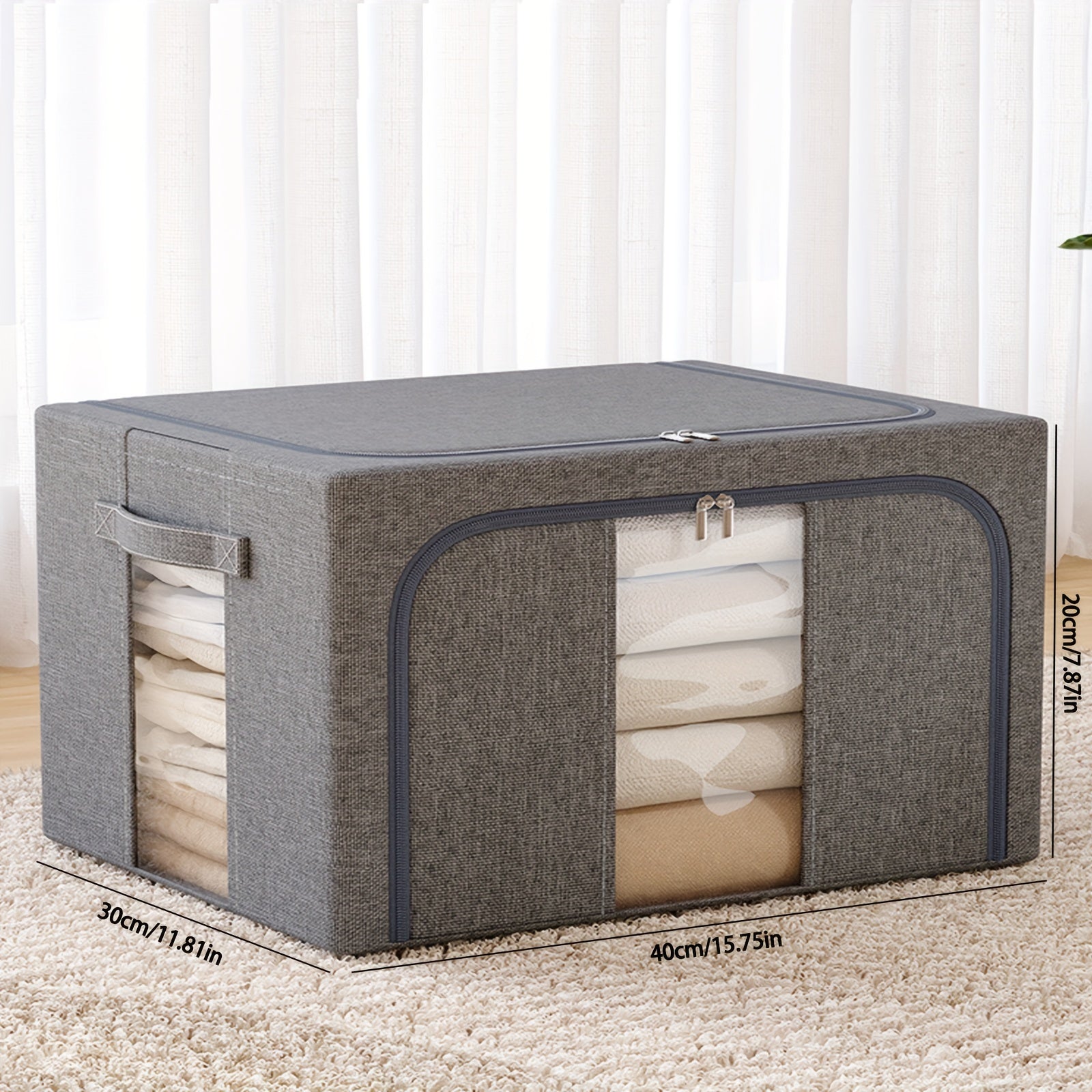 Large Capacity Storage Bag with Handles Portable Folding Clothes Storage Box