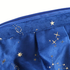 Portable Star Print Makeup Bag Velvet Polyester Wash Bag