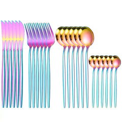 24 Pcs Stainless Steel Portuguese Tableware Set