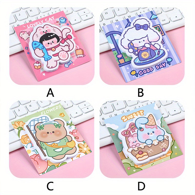 4pcs 120sheets Cartoon Sticky Notes Office Decoration DIY Memo Paper