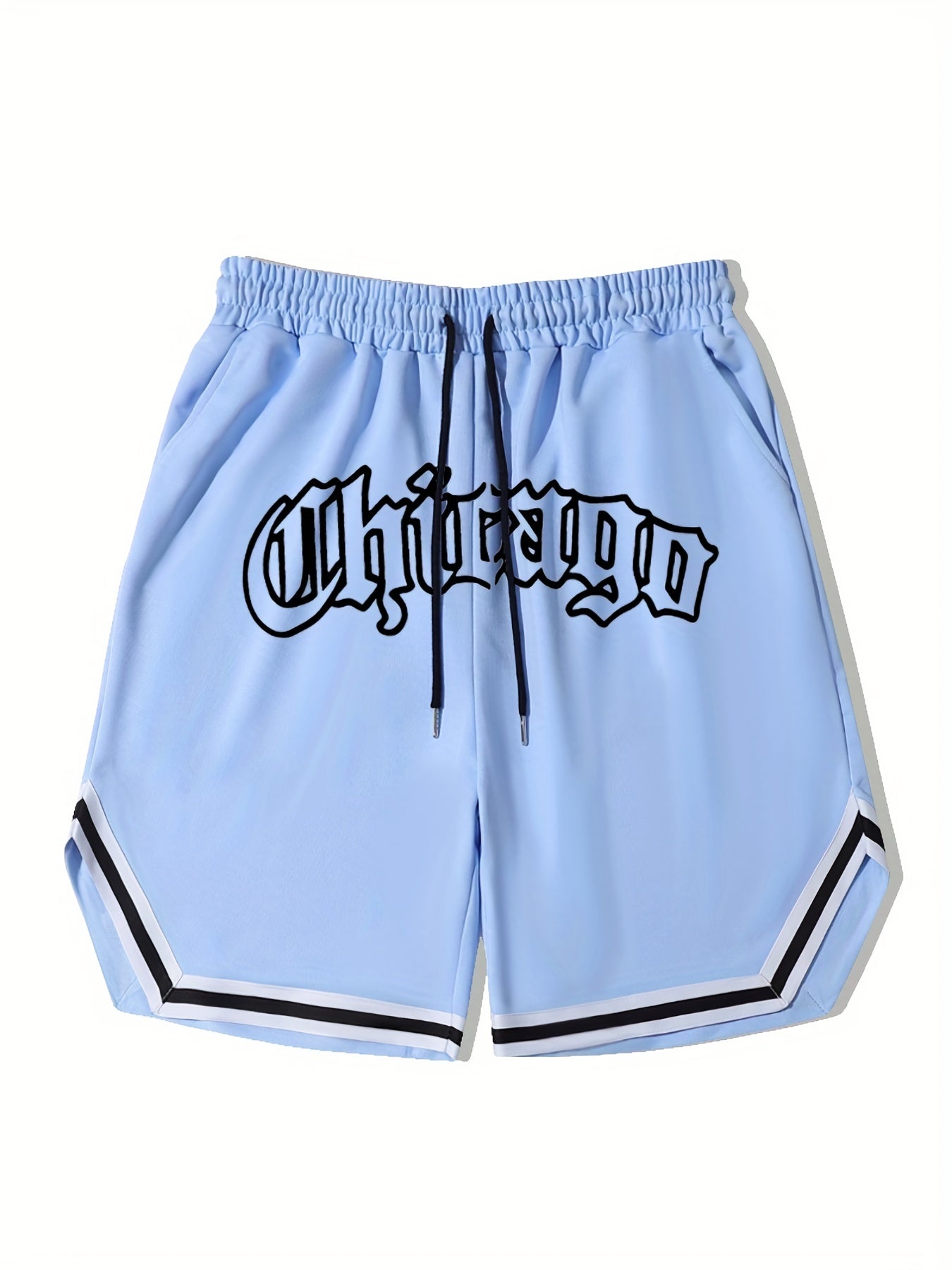 Men's Chicago Graphic Drawstring Stretchy Short Pants