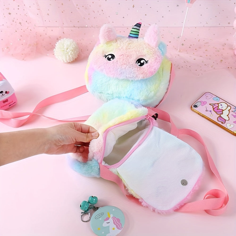 Lovely Unicorn Plush Satchel Girl's Shoulder Bag Mini Coin Purse