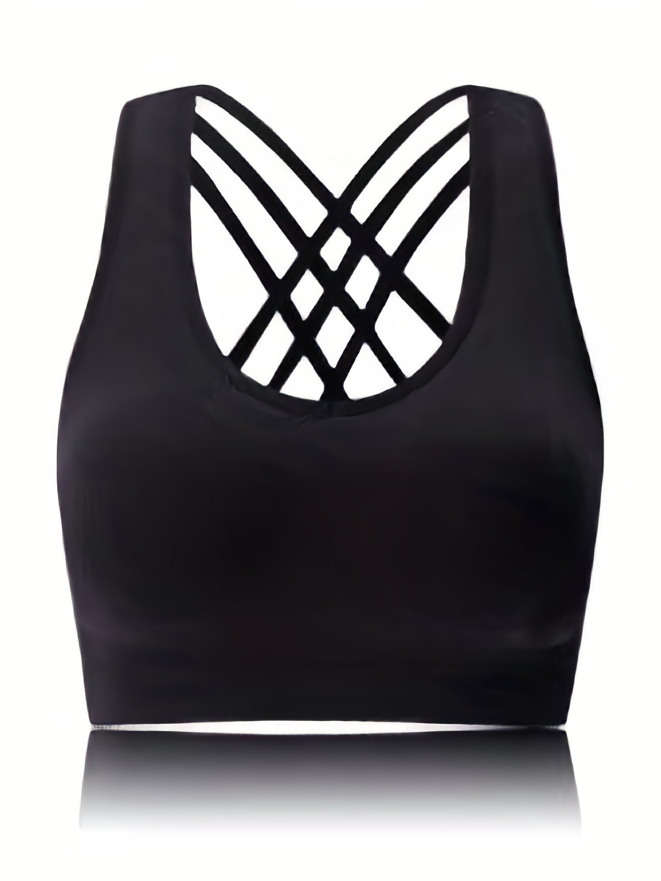 Criss Cross Back Sports Bra Push Up Shockproof Bra