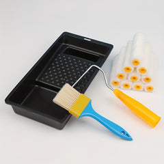 10-Piece Paint Roller Kit for Indoor Use - Frame, Tray, Covers, Brush
