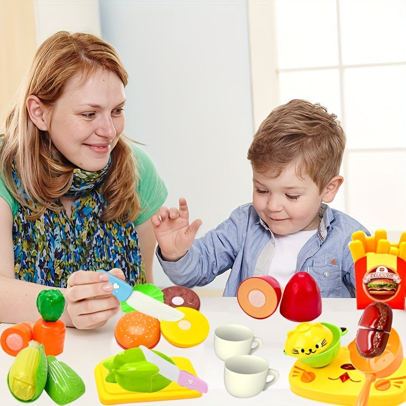 Kitchen Food & Vegetable Cutting Toys Set Pretend Play Kitchen Toys