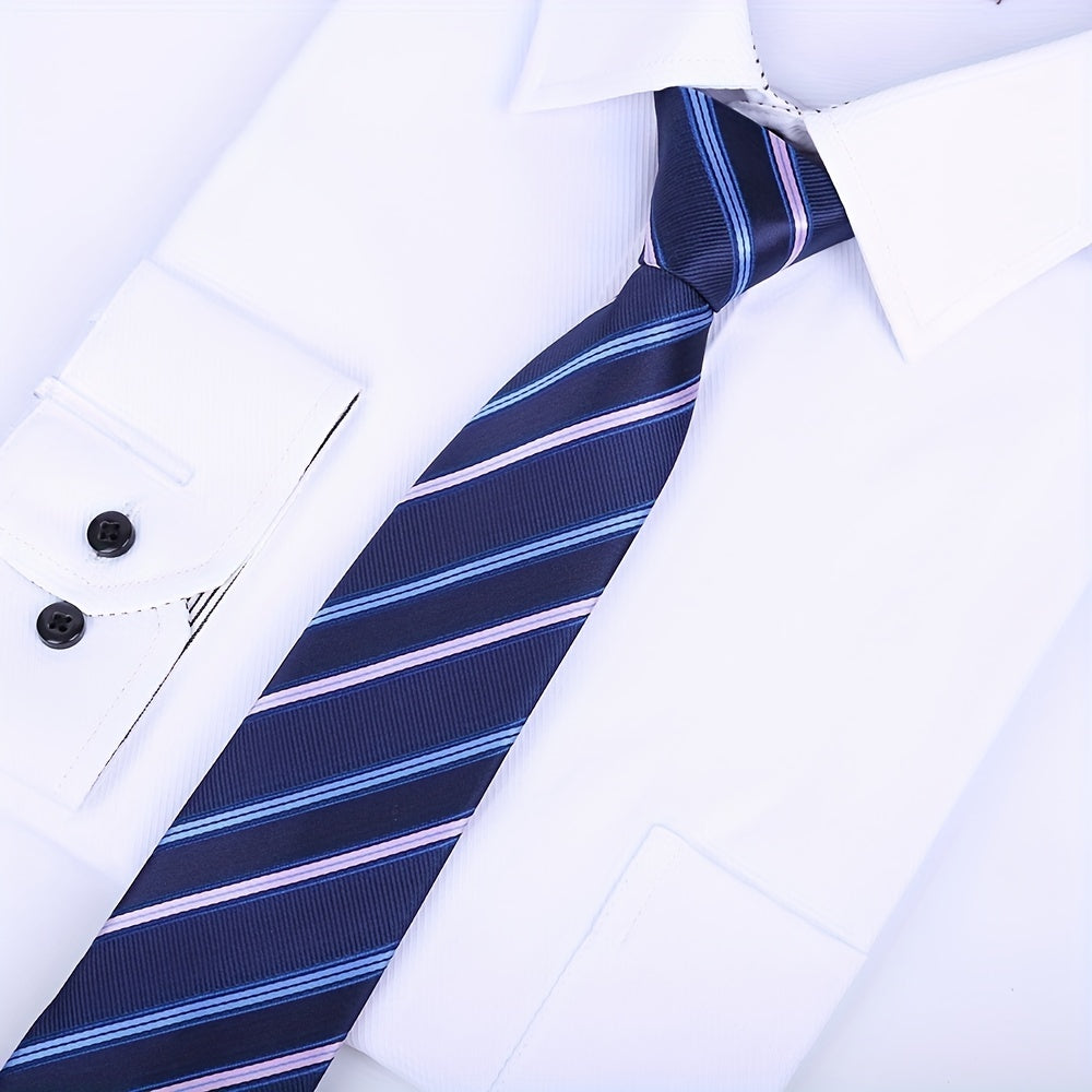 1200 Needles Men's Classic Stripe Neck Ties - Dark Party Gift