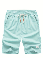 Men s Cotton & Linen Blend Drawstring Shorts