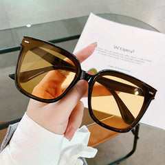 Square Sunglasses Casual Rivet Decor Anti Glare UV400