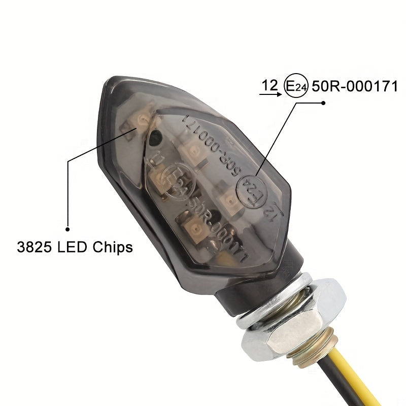 2pcs Mini Smoke Lens Turn Signal Indicator DIY Biking Lamps Light