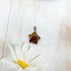 Natural Crystal Star Pendant Healing Gemstone Men