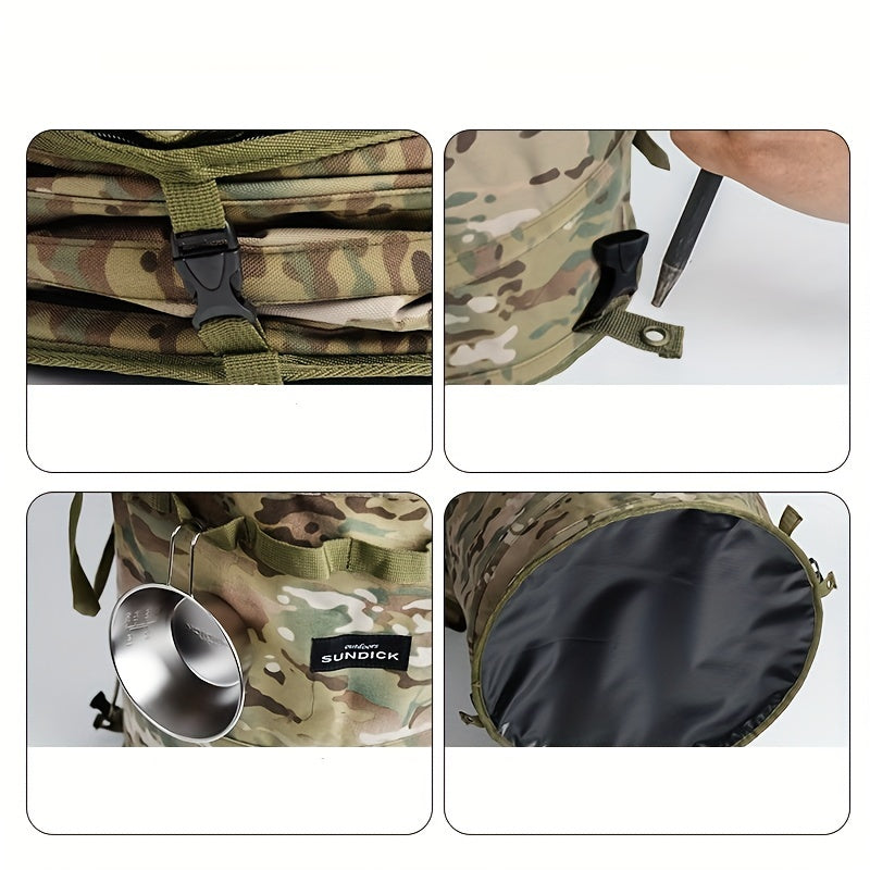 Portable Collapsible Rubbish Bin Zipper Lid Outdoor Camping Picnic