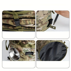 Portable Collapsible Rubbish Bin Zipper Lid Outdoor Camping Picnic