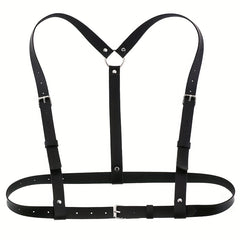 Gothic Harness Belt Square Pin Buckle PU Suspenders