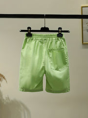 Boys Letter Print Casual Shorts - Quick Drying Elastic Waist Comfortable Summer