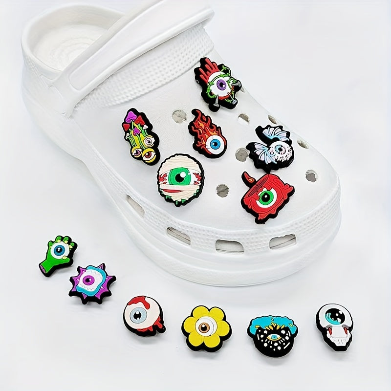 12pcs Eyeball Series Shoe Charm DIY Sandals Decoration Set