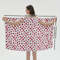 Strawberry Pattern Wearable Bath Towel Bath Skirt For Women