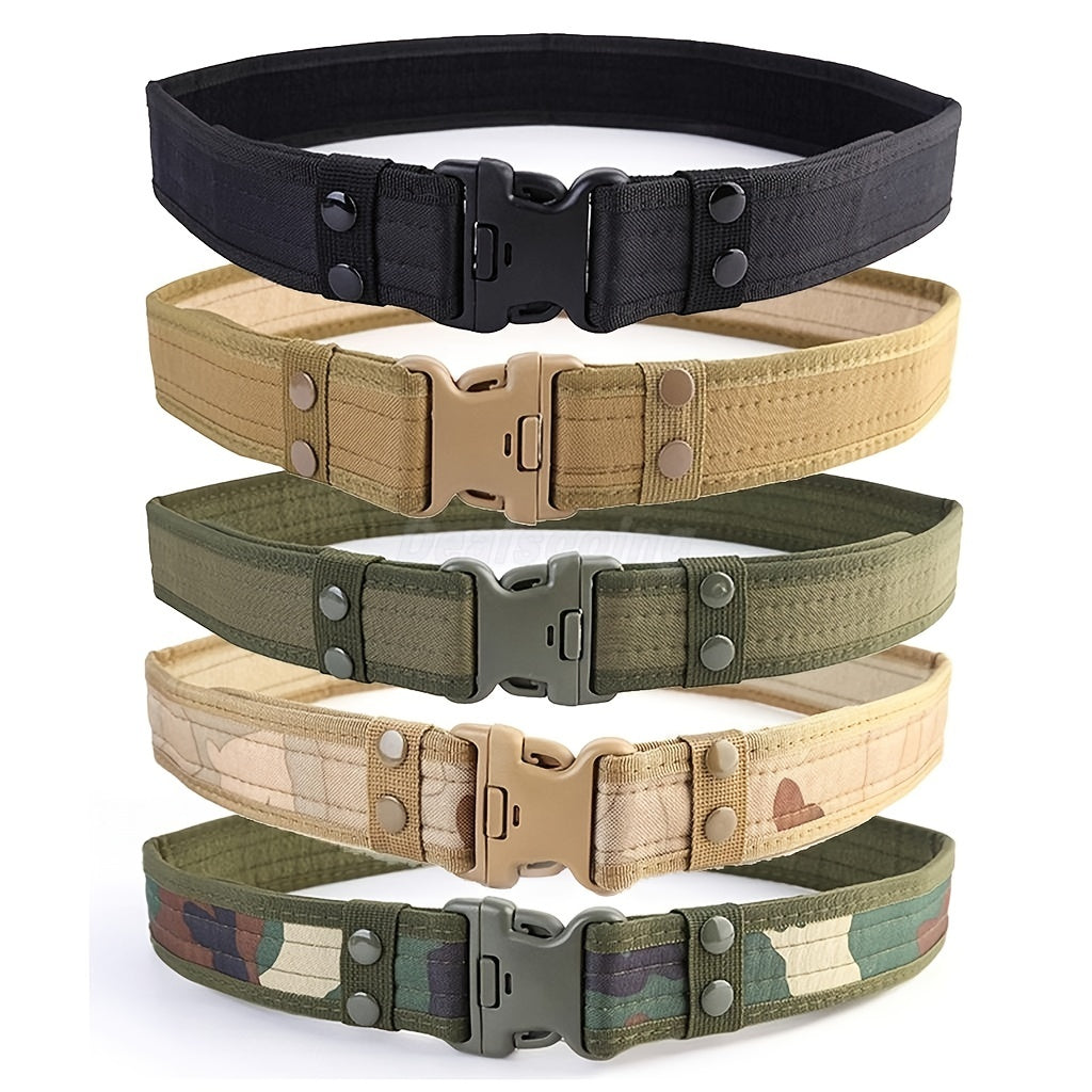 Men's Tactical Belt Plastic Buckle Camouflage Nylon Foam Belt