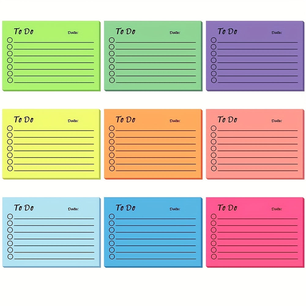 2 Pcs 9 Colors To Do Sticky Notes 50 Sheets Pad Memo Stickers