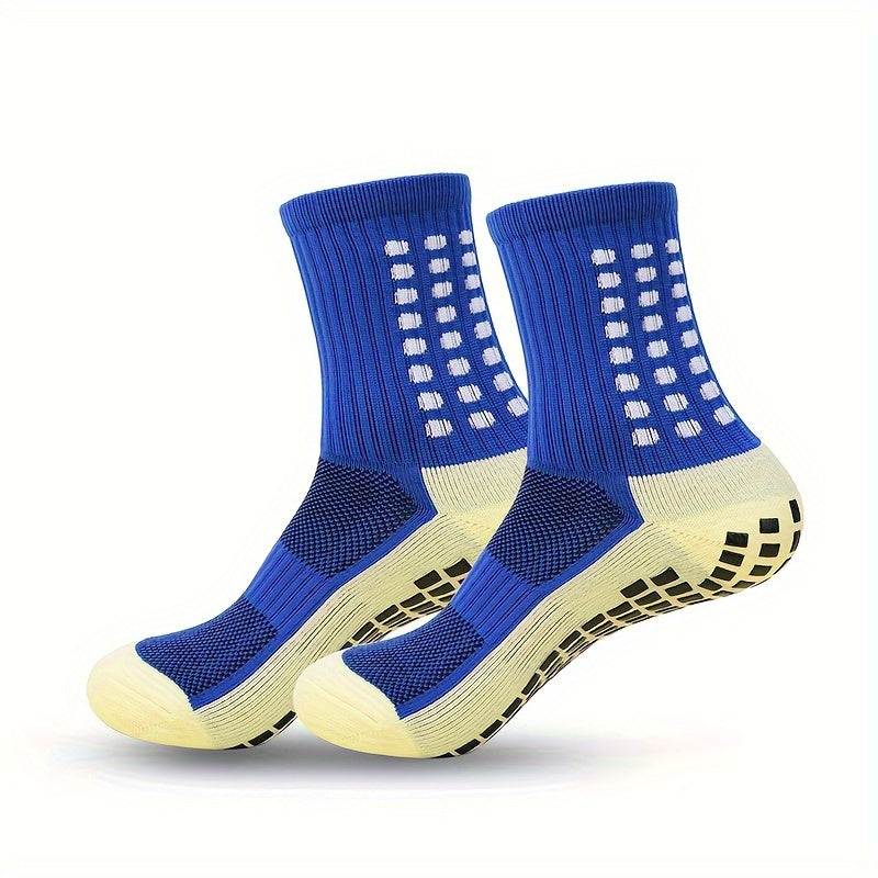 Men's Soccer Socks Thick Padded Non-slip Sports Crew Socks