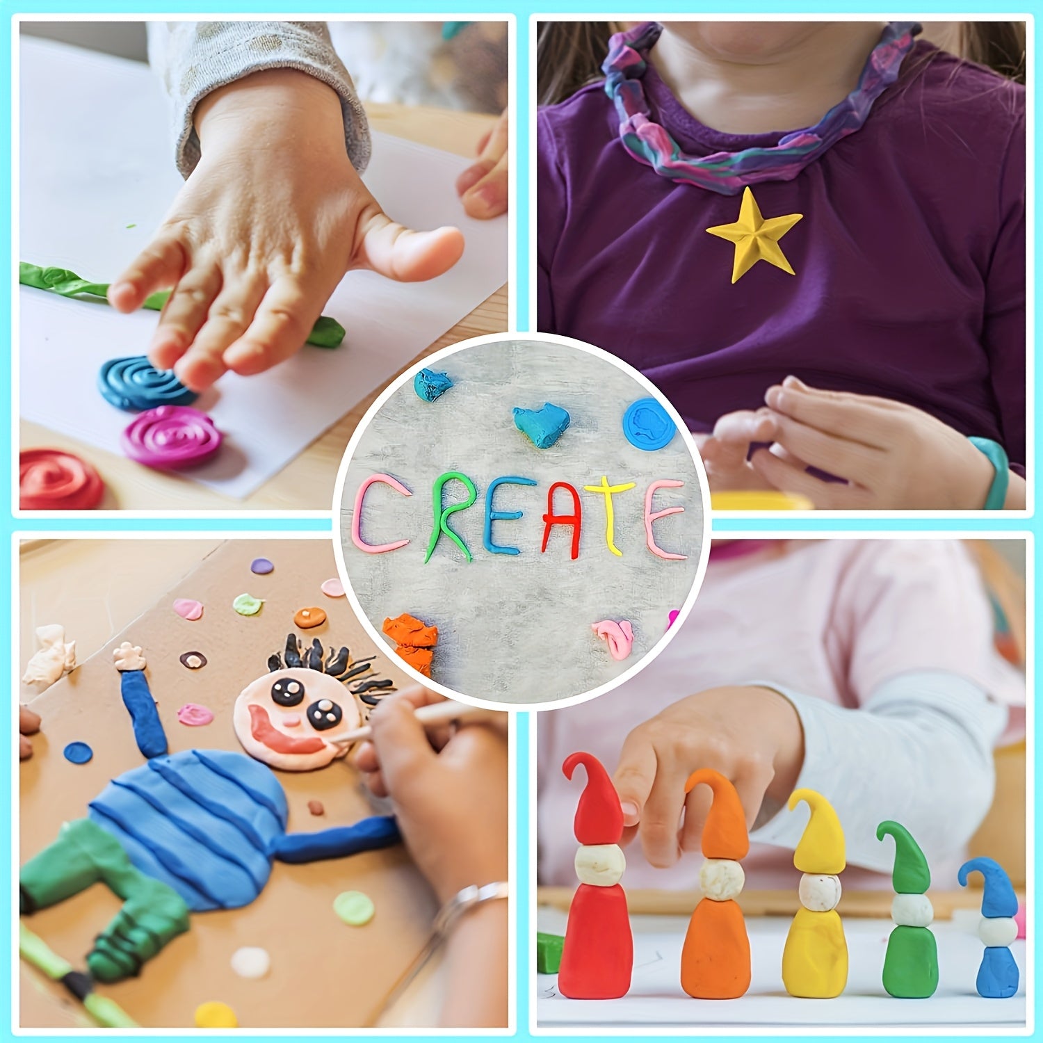 Ultra Light Air Drying Clay Kit 24 Colors w/ Tools DIY Crafts