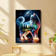 Luminous Cat Acrylic Painting Kit 40x50 Frameless DIY Art Set