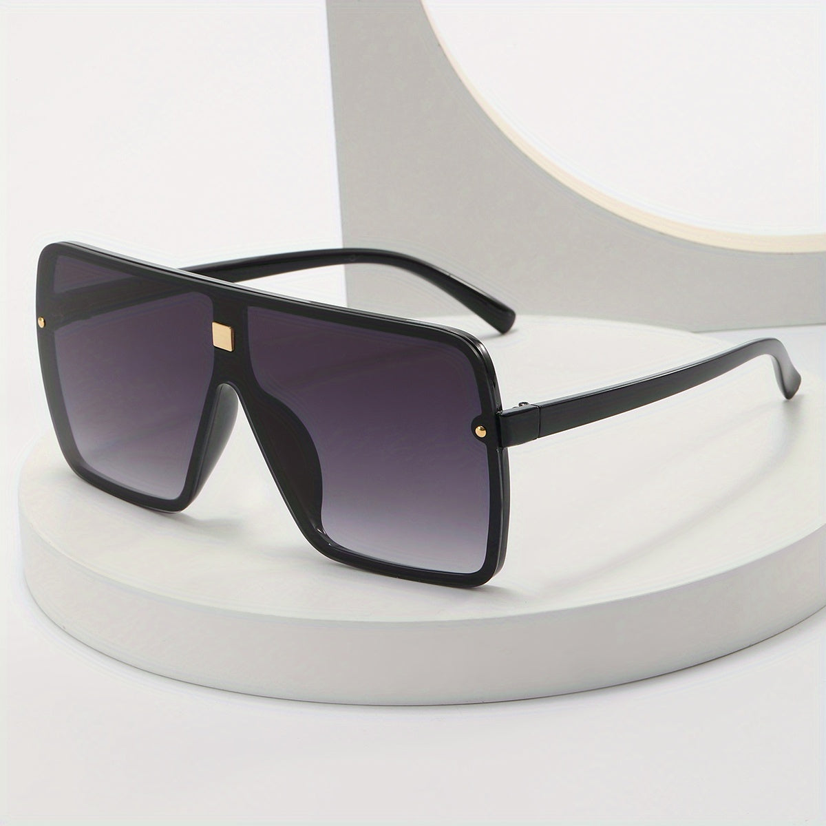 Y2K Oversized Square Sunglasses Gradient Lens Rivet Decor Glasses UV400