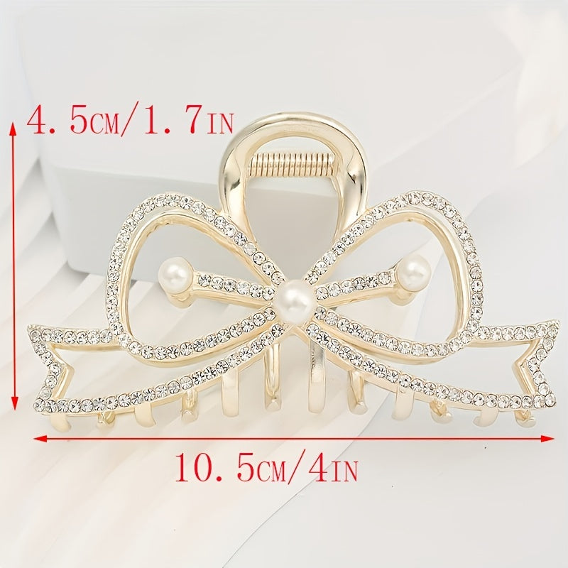Rhinestone Butterfly Bow Hair Clip for Women Girls